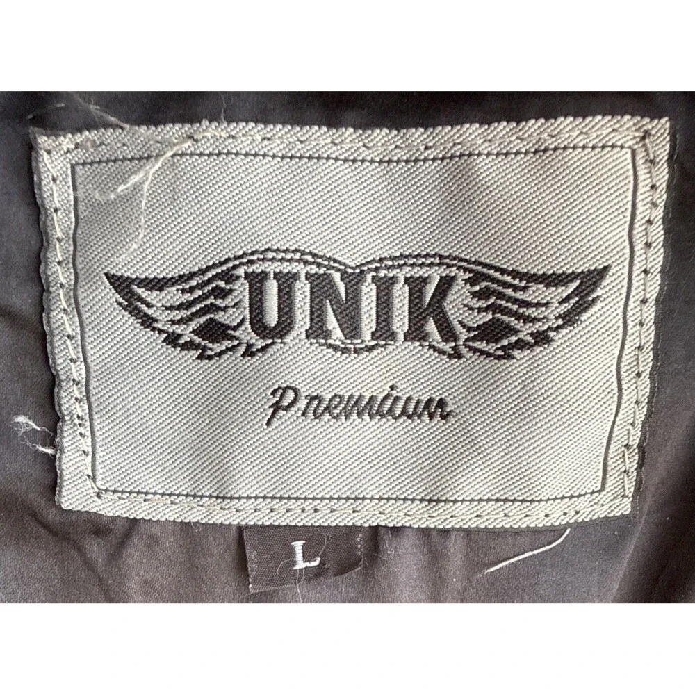 Vintage UNIK Premium Rose Fringe Motorcycle Leather Jacket Black Women’s Large - Picture 9 of 12